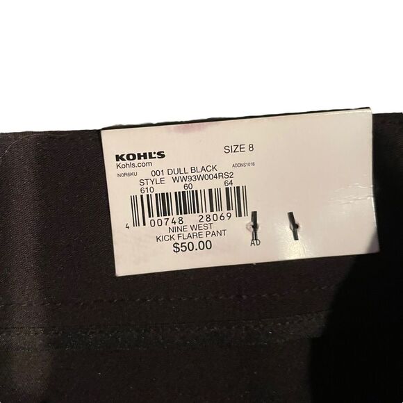 Brand New Nine West Kick Flare High Rise Suiting Pants size 8 in Dull Black - Picture 7 of 10
